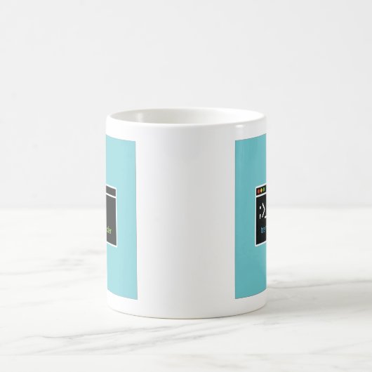 Mok voor programmamakers of coderingskoffie in ver (Center)