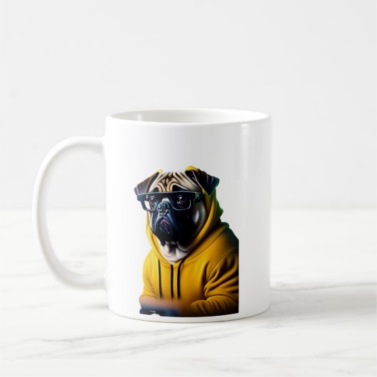 Mok voor pug opticien koffie (Links)