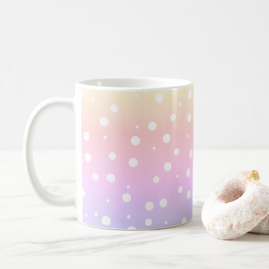 Mok voor regenboogverf in bubbelkoffie (Met donut)