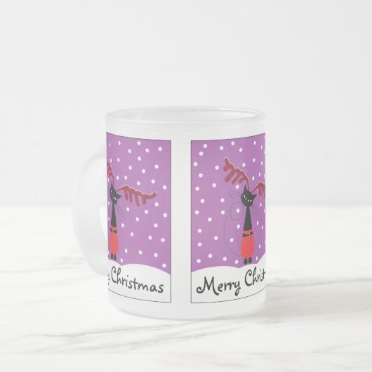 Mok voor rendierkat met kerst van glas (Voorkant links)