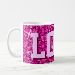 Mok voor roze afdrukken Glitz LOVE