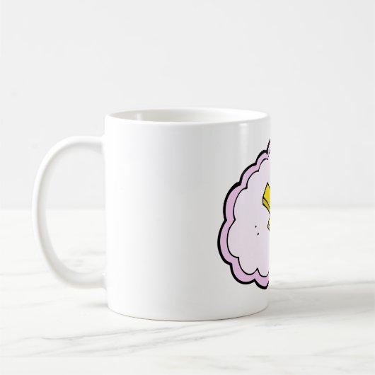 Mok voor roze cloudgeel bliksembolt (Links)