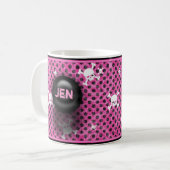 Mok voor roze en zwart gesnoeid (Voorkant links)