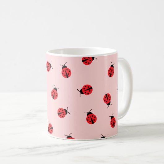 Mok voor roze Ladybug Coffee (Voorkant rechts)