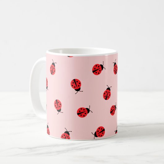 Mok voor roze Ladybug Coffee (Voorkant links)