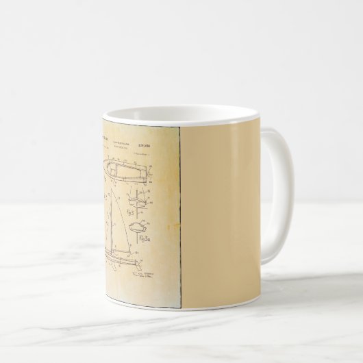 Mok voor Sailboat Patent Print (Voorkant rechts)