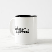 Mok voor sober- en proud-graffiti-koffie (Voorkant links)