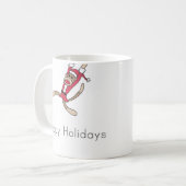mok voor sock - monkey kerstkoffie (Voorkant links)