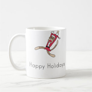 mok voor sock - monkey kerstkoffie