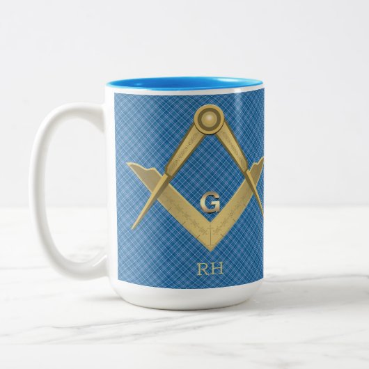 Mok voor Square and Compass Monogrammed (Links)