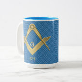 Mok voor Square and Compass Monogrammed (Voorkant links)