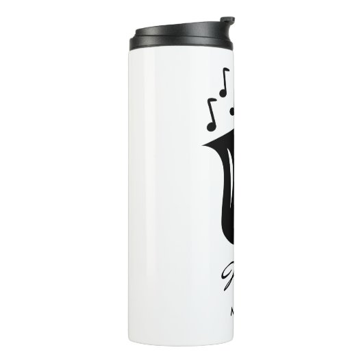 Mok voor thermische reistumbler voor saxofonspeler (Gedraaid links)