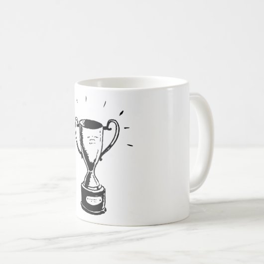 Mok voor Trophy met zwart-wit (Voorkant rechts)