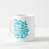 Mok voor twee-toonkoffie voor boten en hoes (Voorkant links)