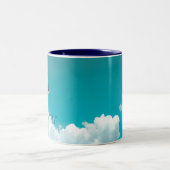 Mok voor twee-toonkoffie voor vliegende strandstra (Center)