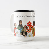 Mok voor tweetone koffie met cadeau op Internation (Voorkant links)