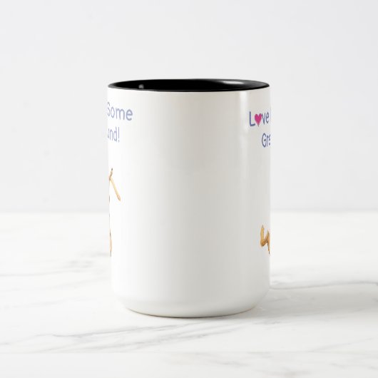 Mok voor tweetone koffie ondersteboven in Greyhoun (Center)