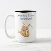 Mok voor tweetone koffie ondersteboven in Greyhoun (Links)