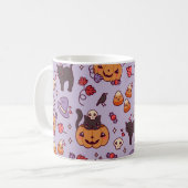 Mok voor versiering van koffie met halloween-patro (Voorkant links)