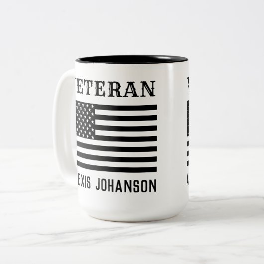 Mok voor veteranen | Patriottische koffiebeker voo (Voorkant links)