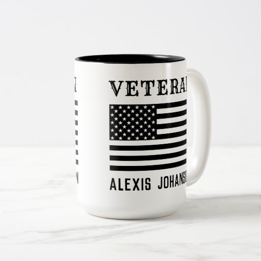 Mok voor veteranen | Patriottische koffiebeker voo (Voorkant rechts)