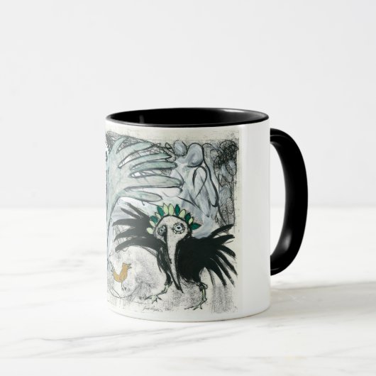 Mok voor vogelschilderen (Voorkant rechts)