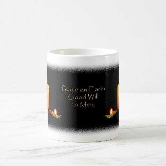 Mok voor vrede op aarde met kerstkaarsen (Center)