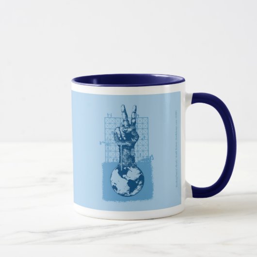 Mok voor vredestichting blauw (Rechts)