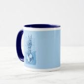 Mok voor vredestichting blauw (Voorkant links)