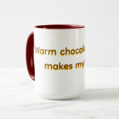 Mok voor warme of koude chocolademelk, drinken (Voorkant links)