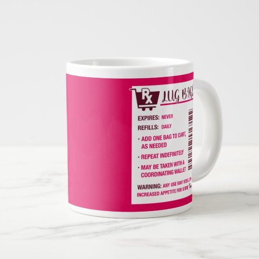 Mok voor waszakken met voorschrift Wijn en warmroz (Voorkant rechts)