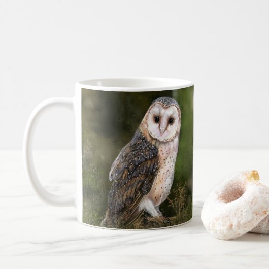 Mok voor westerne Barn Owl - Modern (Met donut)