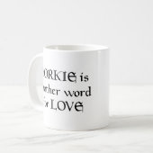 mok voor yorkie woordkoffie (Voorkant links)