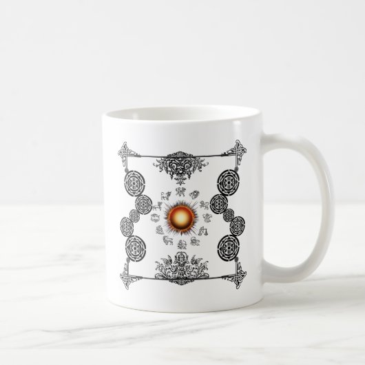 Mok voor Zodiac Art Deco Design Coffee (Rechts)
