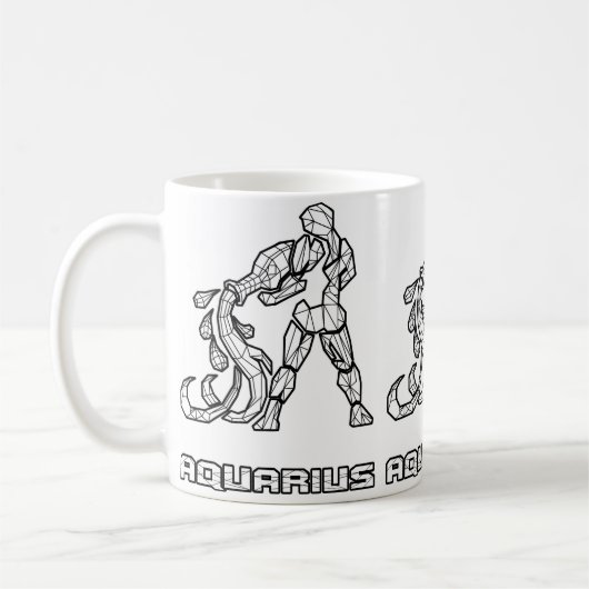 Mok voor Zodiac-tekens:Aquarius (Links)