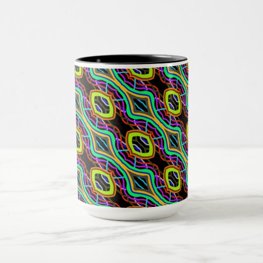 Mok voor zwart en gekleurd patroonontwerp (Midden)