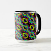 Mok voor zwart en gekleurd patroonontwerp (Voorkant rechts)