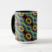 Mok voor zwart en gekleurd patroonontwerp (Voorkant links)
