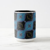 Mok voor zwarte en Blauwgroen Abstracte Floral Dia (Center)