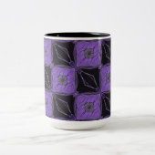 Mok voor zwarte en Paarse Abstracte Floral Diamond (Center)