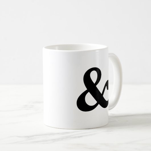 Mok voor zwarte en witte ampersand (Voorkant rechts)