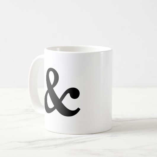 Mok voor zwarte en witte ampersand (Voorkant links)