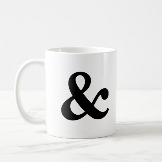 Mok voor zwarte en witte ampersand (Links)