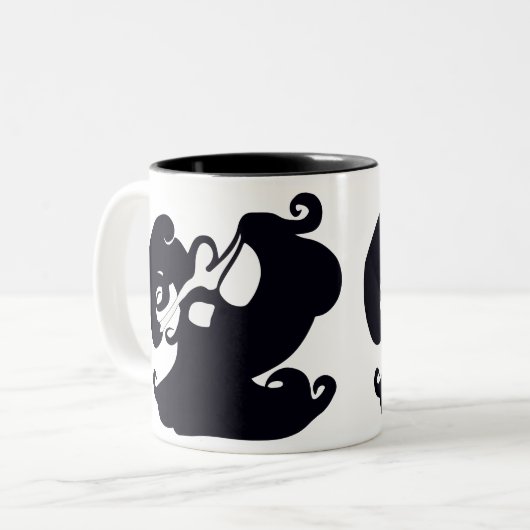 Mok voor zwarte en witte bendes (Voorkant links)