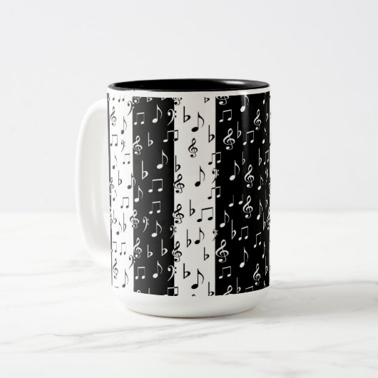 Mok voor zwarte en witte muziekstrips (Voorkant links)