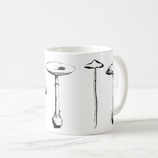 Mok voor zwarte en witte paddenstoelen (Voorkant rechts)