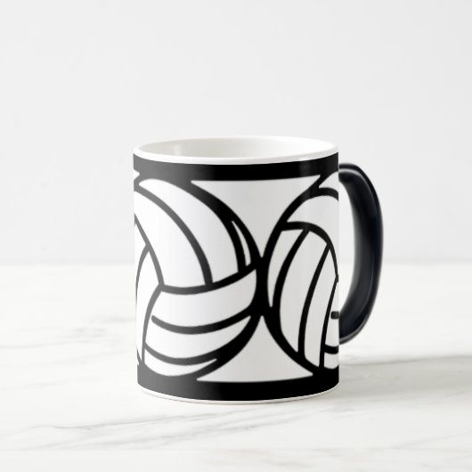 Mok voor zwarte en witte volleybalkkoffie (Voorkant rechts)