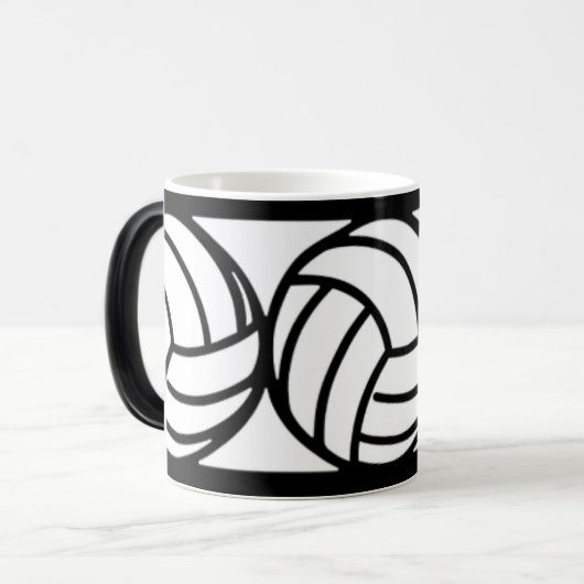 Mok voor zwarte en witte volleybalkkoffie (Voorkant links)