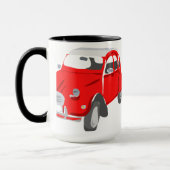 Mok voorzien van een helderrood citroen 2 CV-auto (Links)