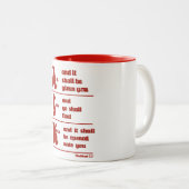 mok "Vragen, zoeken en knopen" (Voorkant rechts)